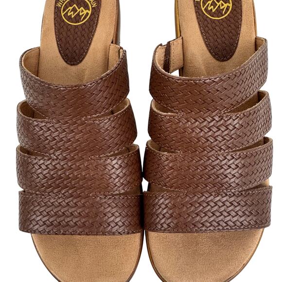 WHITE MOUNTAIN VALORA FAUX LEATHER HEELED SANDALS‎ IN BROWN NWOB SIZE 8.5M - Picture 3 of 13